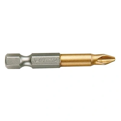 Imagen de Alyco 193647 Puntas Phillips de titanio 1/4&quot; UNE 16520 1 DIN 3128 PH 2 x 50 en caja plastica 10 ud.