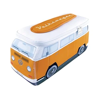 Imagen de BRISA VW Collection Bolsa de Neopreno Universal para maquillajecosméticosviajes y Farmacia T2 Camper Bus (Naranja Blanco/Pequeña)