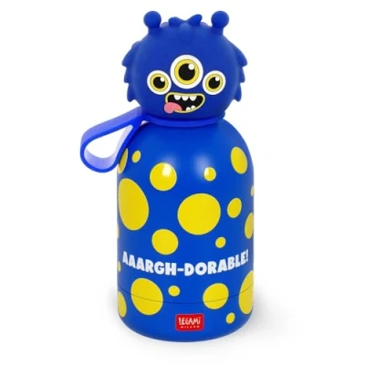 Imagen de Legami Botella de agua para niños Hot&amp;Cold BFF, Monster, doble capa acero inoxidable 18/8 con cierre hermético, se mantiene caliente durante 12 h y fría 24 h, capacidad 310 ml
