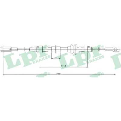 Imagen de LPR C0368B Cable de Freno Mano 1175/946 Discos RENAULT: MASTER 2 Pritsche/Fahrgestell, Kasten, Bus