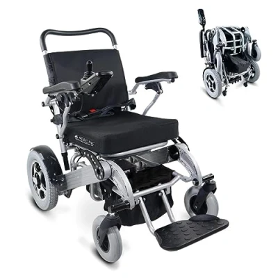 Imagen de Mobiclinic®, Silla de ruedas eléctrica, Mod. Troya Plus Ultra, Marca Española, Plegable, con Motor, para mayores, Ligera, asiento 45 cm, Auton. 51 km, 3x24V, Negro