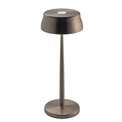 Imagen de Zafferano, Lámpara Sister Light, de Mesa Recargable e Inalámbrica con Control Táctil, Apta para Interior y Exterior, Atenuador, 2700 4000 K, Altura 32,8 cm, Color Cobre Anodizado
