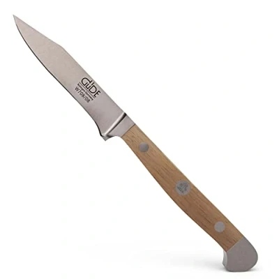 Imagen de GÜDE Solingen Cuchillo Para Pelar forjado, 8 cm, madera de nogal, ALPHA WALNUT doble virola, Hecho a mano en Alemania