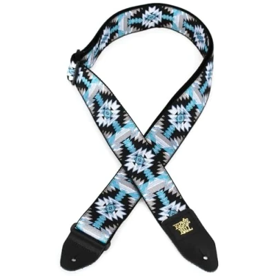 Imagen de Ernie Ball Correa para guitarra, jacquard, diseño en azul (Albuquerque Blue)