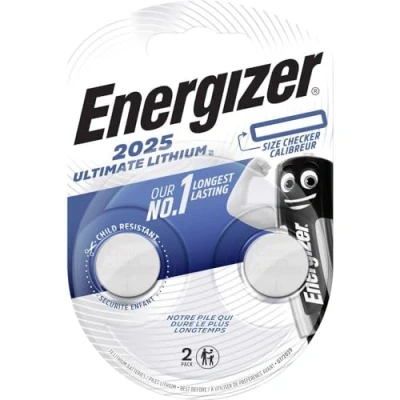 Imagen de Energizer Ultimate Lithium, Pack de 2 Pilas CR 2025, Litio Larga duración para Necesidades específicas, sin Mercurio añadido y 20 años Vida útil
