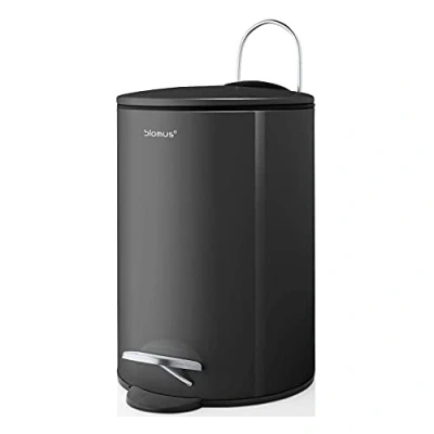 Imagen de Blomus TUBO cubo de pedal acero con recubrimiento en polvo, antracita, capacidad 3 litros, sistema cierre inteligente, extraíble, accesorio baño exclusivo (alto x ancho