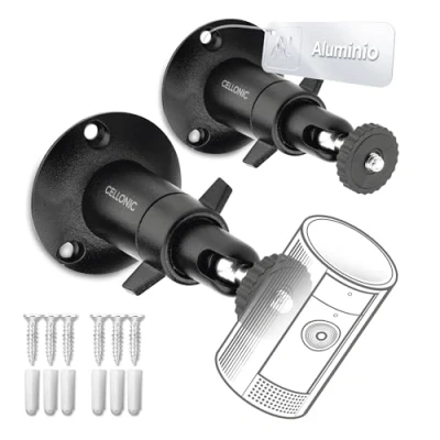 Imagen de CELLONIC 2X Soporte para cámaras de Seguridad, Altavoces, Luces y Dispositivos con Rosca 1/4&quot; Compatible Eufy eufyCam 3, 3C, 2, 2C, 2C Pro, 1, E, SoloCam L40, L20, S40