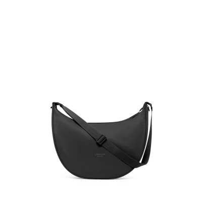 Imagen de LARKSON Bolso Bandolera Mujer Negro Solveig Large Grande de Media Luna Bolsa Riñonera Ocio Moda para Viajes, Trabajo Compartimentos Grandes Correa Ajustable