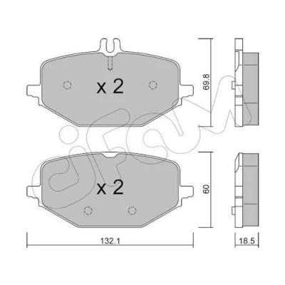 Imagen de CIFAM 822 1274 0 Juego de pastillas freno preparado para indicador desgaste MERCEDES BENZ: Clase G, GLE