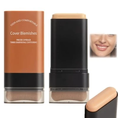Imagen de 2025 Base de Maquillaje Ligera E Hidratante Coreana con Brocha Incorporada, En Barra Borrador Impecable, Cobertura Total Resistente Al Agua (03)