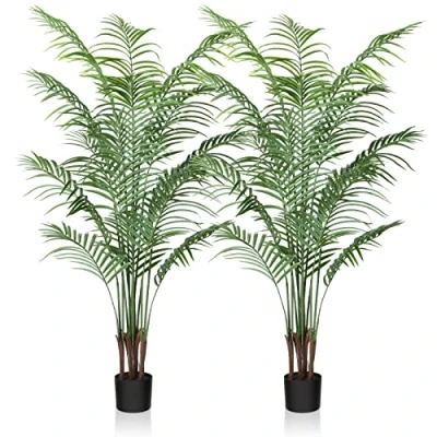 Imagen de CROSOFMI Planta Artificial Areca Palmera Grande 150 cm Arbol Plastico Interior y Exterior Hogar Salon Dormitorio Balcón Moderno Decorativas (2 Pack)