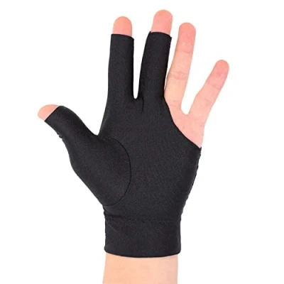 Imagen de Alomejor Guantes Profesionales de Billar Snooker Pool Cue Mano Izquierda Abrir Tres Spandex Finger Tiradores Carambola Accesorios Deportivos