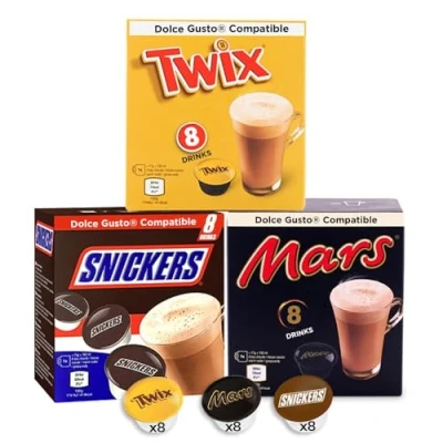 Imagen de Mars, Snickers &amp; Twix Dolce Gusto Cápsulas de chocolate caliente 24