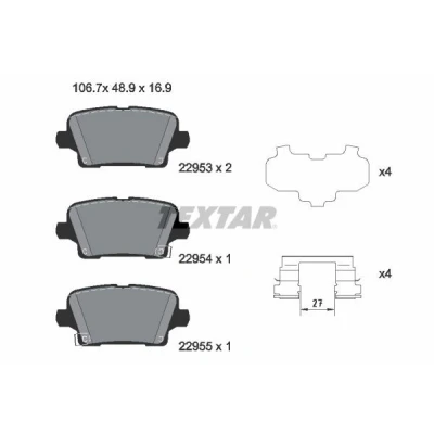 Imagen de TEXTAR 2295301 Juego de pastillas freno con avisador acústico desgaste accesorios OPEL: Insignia B Grand Sport, Sports Tourer