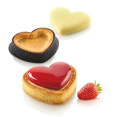 Imagen de Silikomart KIT MINI TARTE PETIT AMOUR MOLDE DE SILICONA + 8 ANILLOS