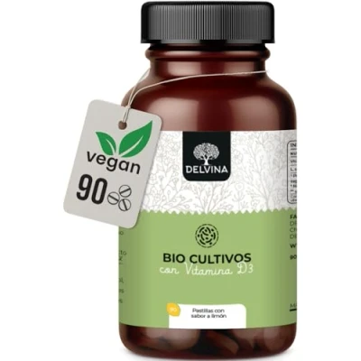 Imagen de DELVINA Combate el mal Aliento 90 pastillas para la higiene bucal sin enjuague ni limpiador lingual fresco Cultivos bacterianos con vitamina D3 contra aliento, limón