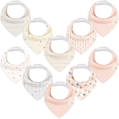 Imagen de KeaBabies Babero bandana para niñas super absorbente de algodón orgánico bebés la dentición (Prism)