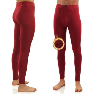 Imagen de Sesto Senso Calzoncillos Largos 100% Algodón Pantalón Invierno Térmico Hombre M Burdeos