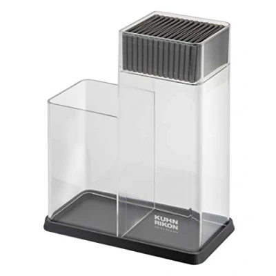 Imagen de Kuhn Rikon Colori+ Vision 24312 Organizador de utensilios y bloque cuchillos, transparente/gris