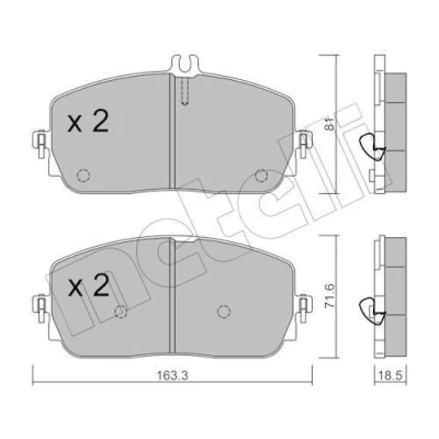 Imagen de METELLI 22 1194 0 Juego de pastillas freno preparado para indicador desgaste MERCEDES BENZ: Clase A, A Berlina, CLA Coupé