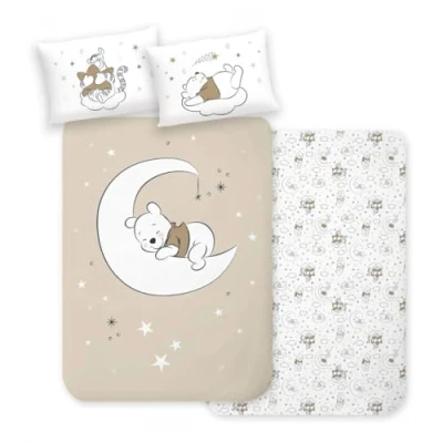 Imagen de MTOnlinehandel Ropa de cama infantil 100 x 135 cm, diseño Winnie Pooh para niñas y niños, % algodón, 1 funda almohada 40 60 cm nórdica (Winnie)
