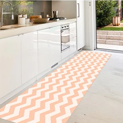 Imagen de VINILIKO, Alfombra de vinilo, Naranja y Blanco, 66x150 cm