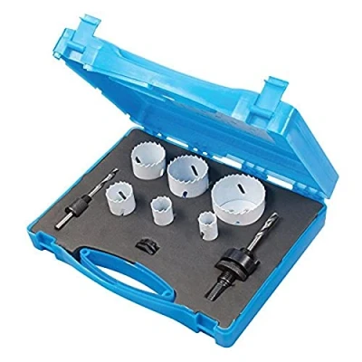Imagen de Silverline Tools 595759 Juego de coronas bimetal para fontaneros, 9 pzas 19 57 mm