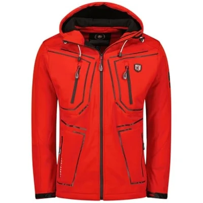 Imagen de Geographical Norway Topere Men Chaqueta Softshell Hombre Impermeable Con Capucha Abrigo Para Hombres Outdoor Cortavientos Resistente Senderismo Esquí Otoño Invierno Primavera (Rojo L)