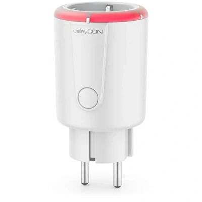 Imagen de deleyCON 1x Temporizador Digital Función de Cuenta Atrás con Enchufe 1 a 5 Horas Tiempo Conmutación máx. 1800W Protección Contacto para Interiores Blanco