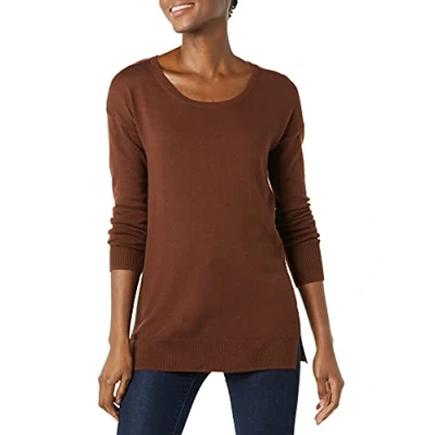 Imagen de Amazon Essentials Jersey Tipo túnica Ligero de Manga Larga con Cuello Redondo (Disponible en Tallas Grandes) Mujer, Marrón, M