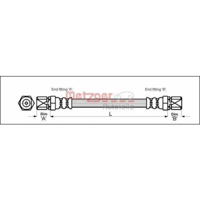 Imagen de METZGER 4112109 Latiguillos de Freno 319 F10 x 1 FORD: FIESTA 2,