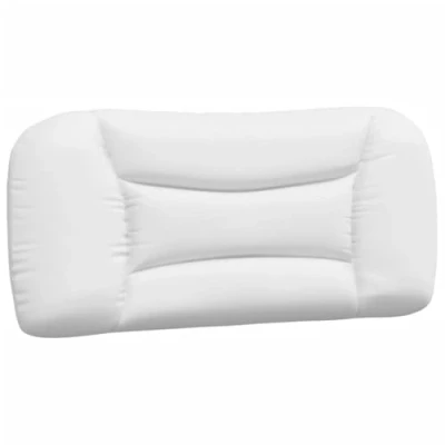 Imagen de vidaXL Cabecero de Cama Acolchado, Cabecera Tapizada Cojín, Cabezal Almohada Colgante, Mueble Dormitorio, Cuero Sintético Blanco 90 cm