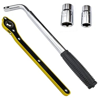 Imagen de llave de rueda 14 20 pulgadas con enchufes CR V estándar + trinquete giratoria 360 que ahorra mano obra (cruz)