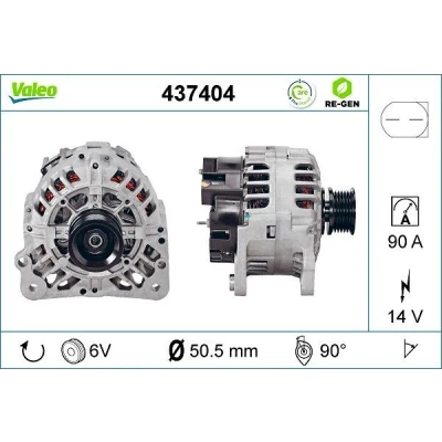 Imagen de VALEO 437404 Alternador 14V 90A VOLKSWAGEN: Golf 4, TRANSPORTER 4 Bus, SEAT: Ibiza 3, Leon I Hatchback, 2, AUDI: A3 Hatchback