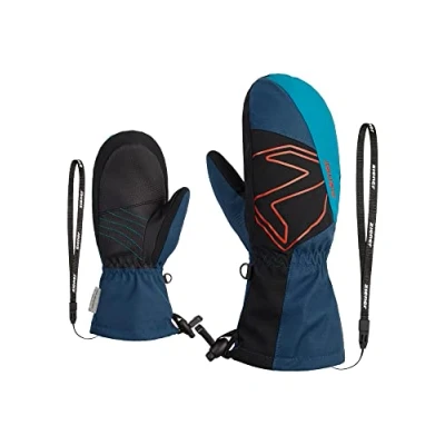 Imagen de Ziener Lavalino Guantes de esquí para niños (3,5 cm, Impermeables, Extra cálidos, Lana Color Azul Marino