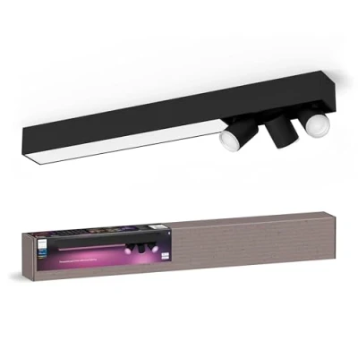 Imagen de Philips Hue downlight LED Centris negro de 3 luces RGB CCT