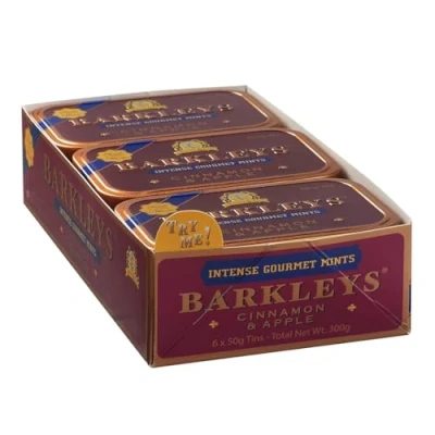 Imagen de Barkleys Gourmet Mints Cinnamon &amp; Apple, 6 tins, pack= tins of 50g