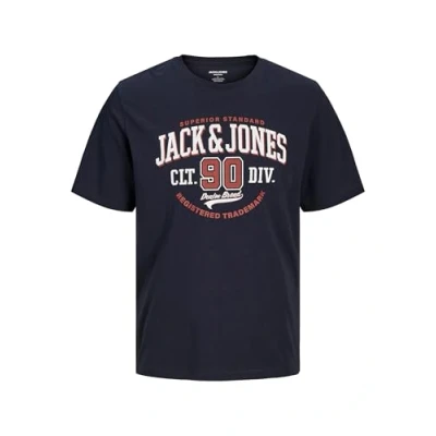 Imagen de JACK &amp; JONES Jjelogo camiseta SS ONeck 2 Col Aw24 S Pls Camiseta, Azul Marino, 4XL Hombres