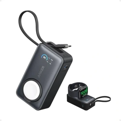 Imagen de Anker MagGo Cargador Rápido Power Bank 10.000mAh Negro Apple Watch