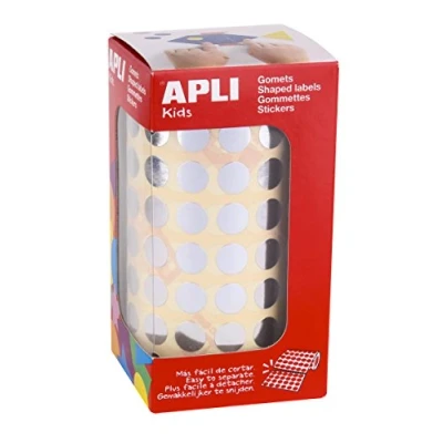 Imagen de APLI Kids 11627 Rollo de gomets redondos, color plata, 10,5 mm