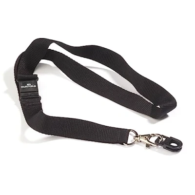 Imagen de Durable 818700 CardFix porta pasaportes (con correa textil de 20 mm ancho para el cuello, cierre seguridad) 10 piezas, negro