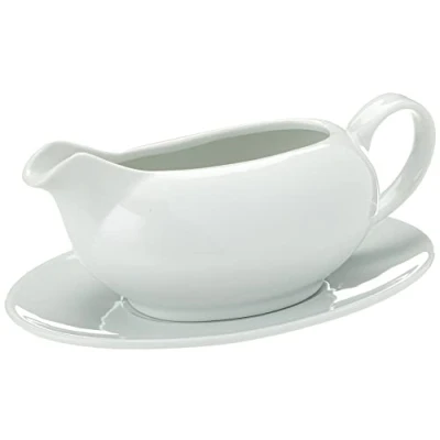 Imagen de Concept4u KD12687 Barco 550ml con platillo de Fiesta Plato Cena vajilla Salsa Jarra Servir, Porcelana