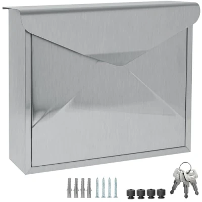 Imagen de ALSTEN TECH Buzón de pared sin compartimento para periódicos, acero inoxidable V2A, apto A4/C4