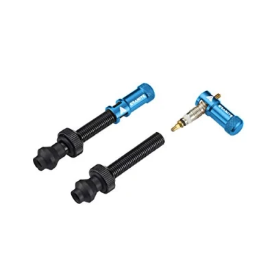 Imagen de Granite Juicy Nipple Tapón de Válvula y Juego Vástago Presta, Tapas Polvo para Neumáticos Bicicleta con Función Extracción Núcleo (Azul)