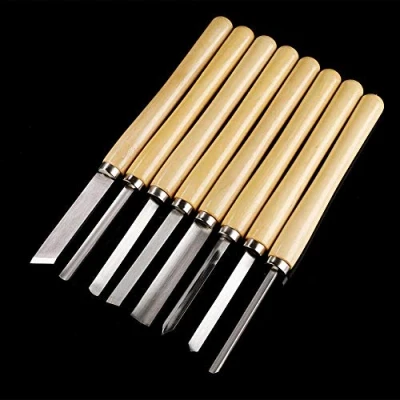 Imagen de Cinceles de torneado Madera antioxidante, 8pcs/Set Juego Torno Herramientas Gubia carpintería Separación Oblicua, Talla duraderos