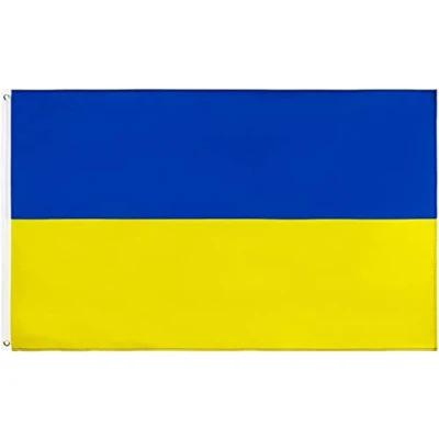 Imagen de bandera de Ucrania 152 cm x 91 nacional poliéster con ojales latón