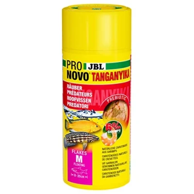 Imagen de JBL PRONOVO TANGANYIKA Flakes, alimento Principal para Todos los cíclidos de 8 20 cm, Copos Comida Peces, Talla M, 250 ml