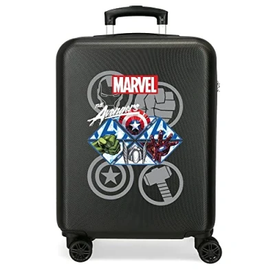 Imagen de Marvel Avengers Los Vengadores Heroes Maleta de cabina Negro 38x55x20 cms Rígida ABS Cierre combinación lateral 34L 2,74 kgs 4 Ruedas dobles Equipaje Mano