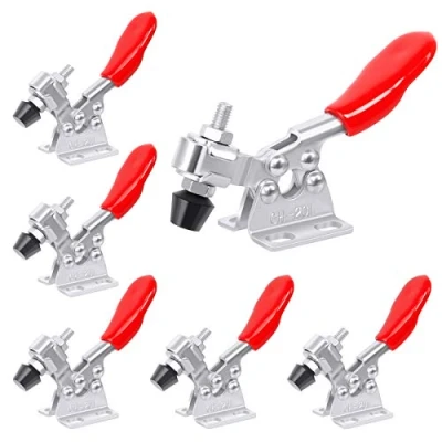 Imagen de 6 Pcs Abrazadera de Palanca Horizontal Rapida 90 KG/ 198 lb, GH 201 Horizontal, Juego Liberación Rápida, Uso en Máquina, Trabajo Soldadura/Montaje Electrónico