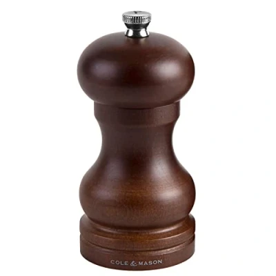 Imagen de Cole &amp; Mason HB0444PHO Forest Capstan Molinillo de Pimienta, Madera Oscura, Precision+/Molienda Ajustable, Haya Teñida, 120mm, Incluye 1 x Molino, Garanzia del Meccanismo a Vita